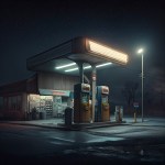 Gas station at night